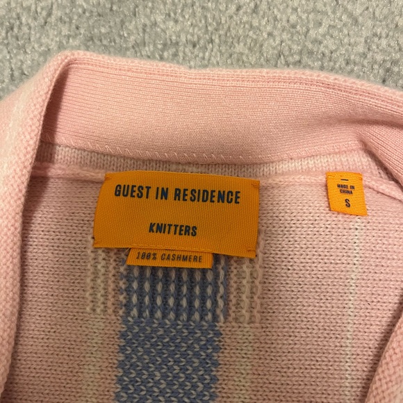 Guest In Residence Baja Everywear 100% Cashmere Cardigan Powder Pink Size S - Picture 7 of 12